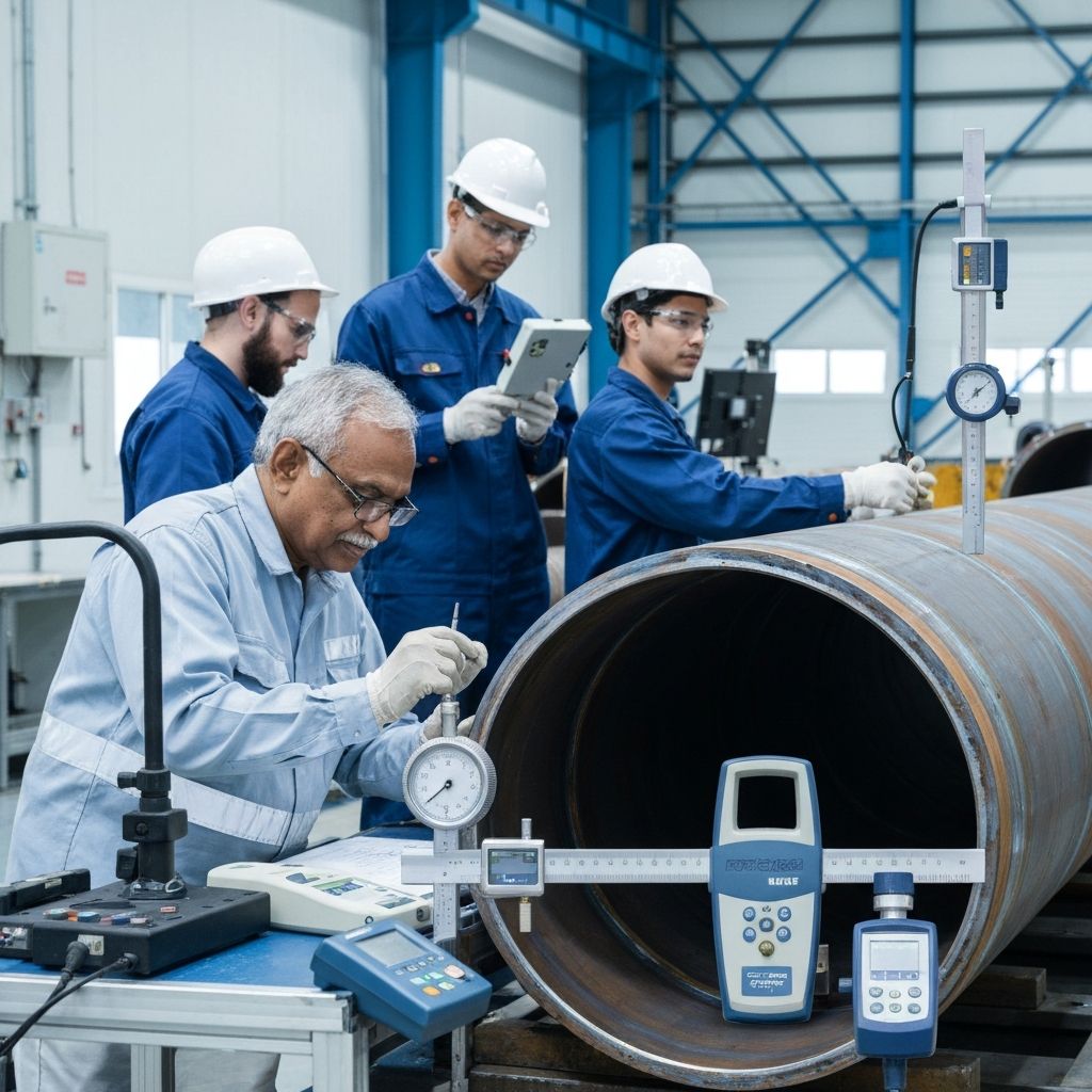 Quality control inspection of industrial piping